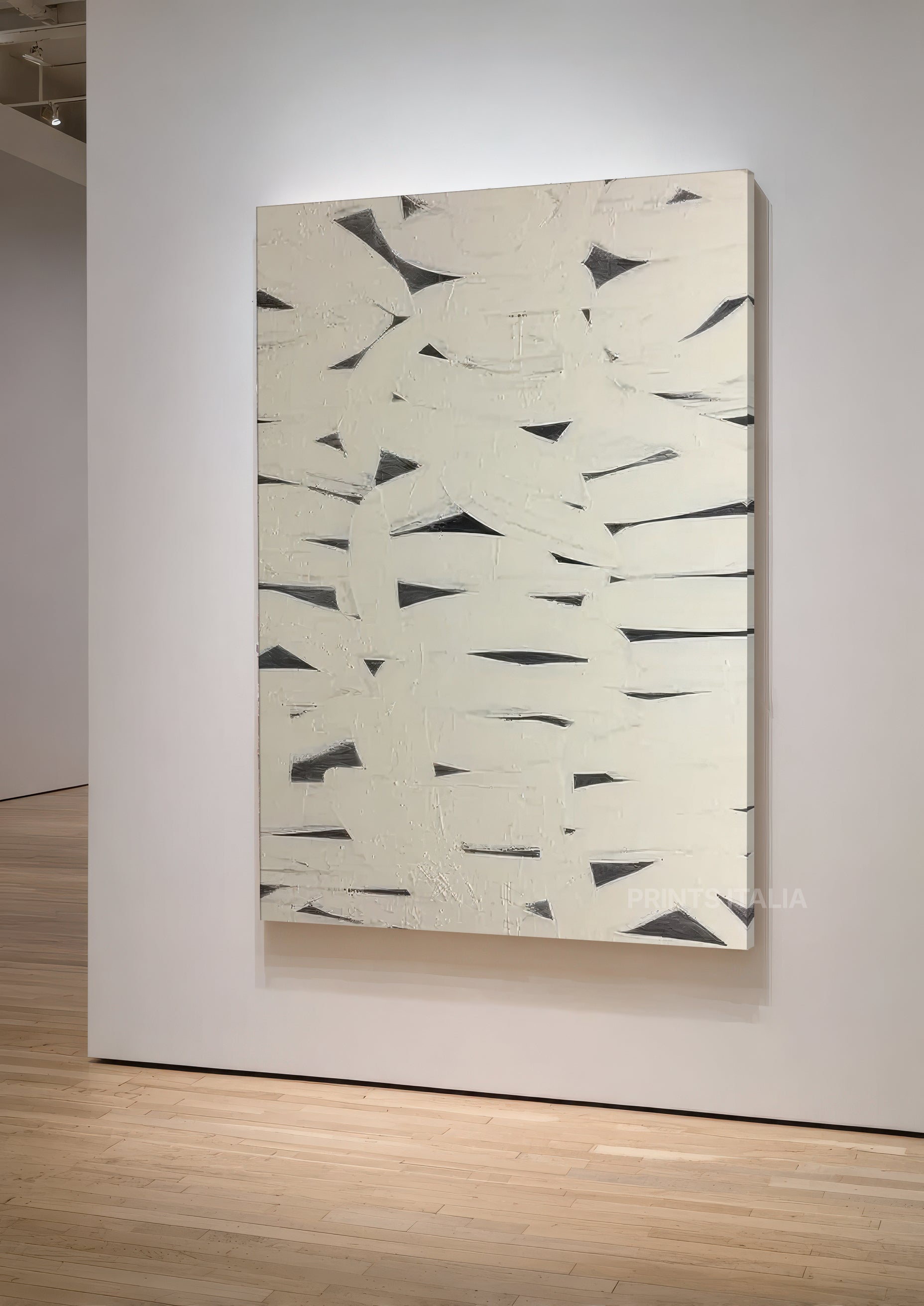 white gestural abstract painting