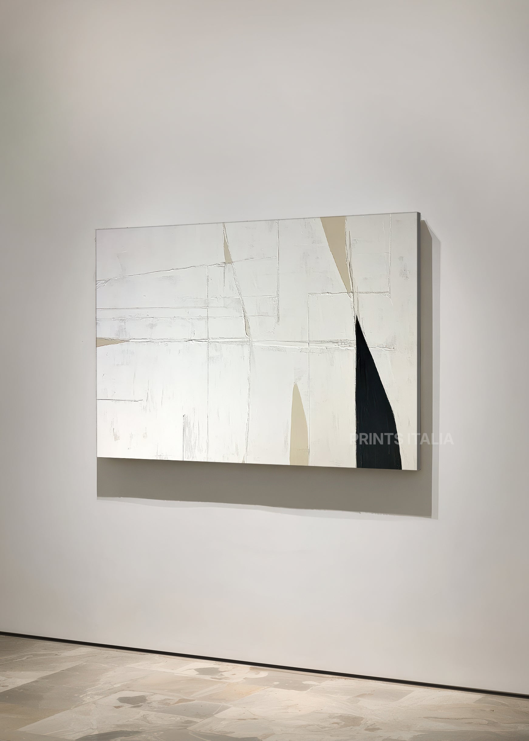 CAEDRA abstract print styled in a serene, modern space, emphasizing its calm palette and refined composition