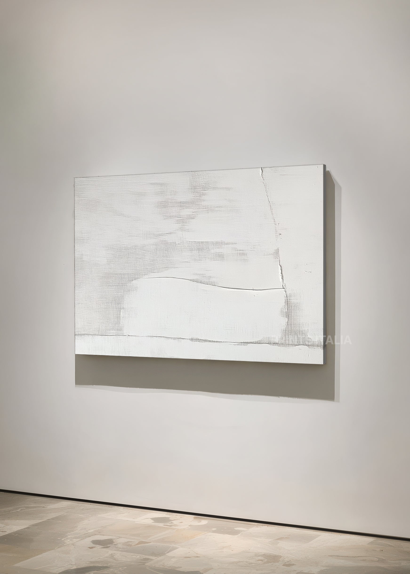 DOVRA abstract print – soft white composition with airy, serene textures