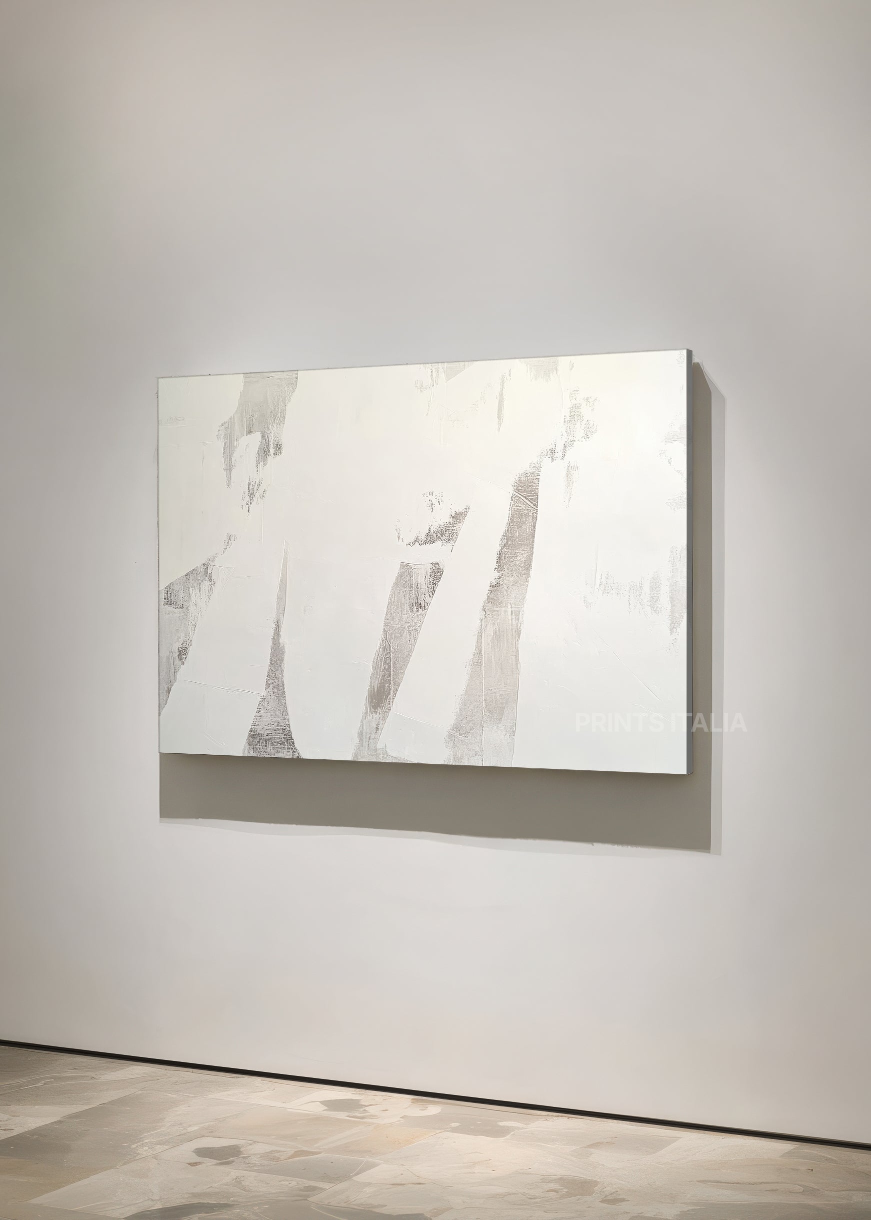  INARI art print showcasing gentle abstract forms with flowing gray watercolor-style composition