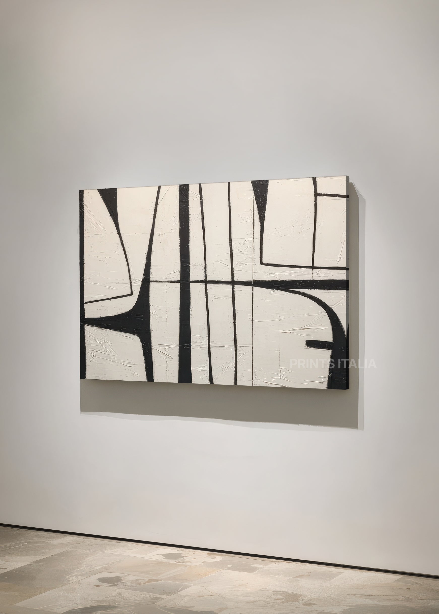 ISEN abstract print – minimalist black and white design with geometric lines