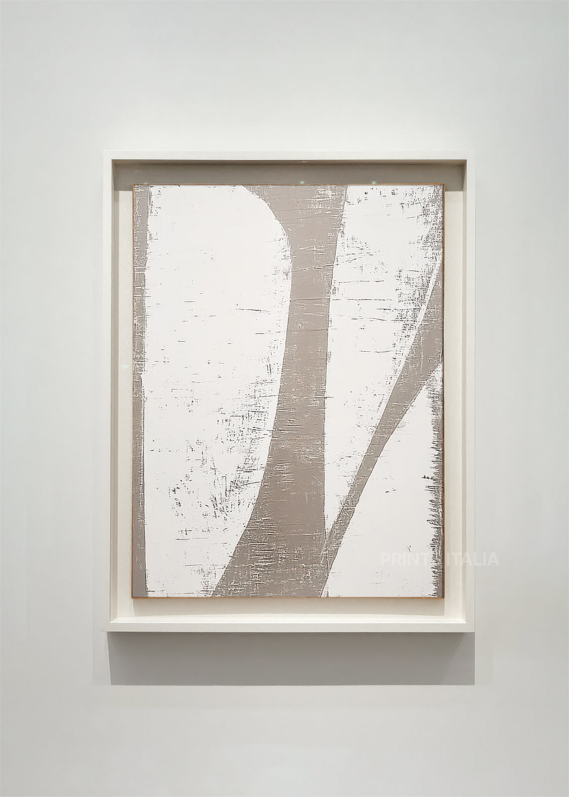 Jaya abstract textured art print featuring organic geometric shapes in neutral cream and taupe tones