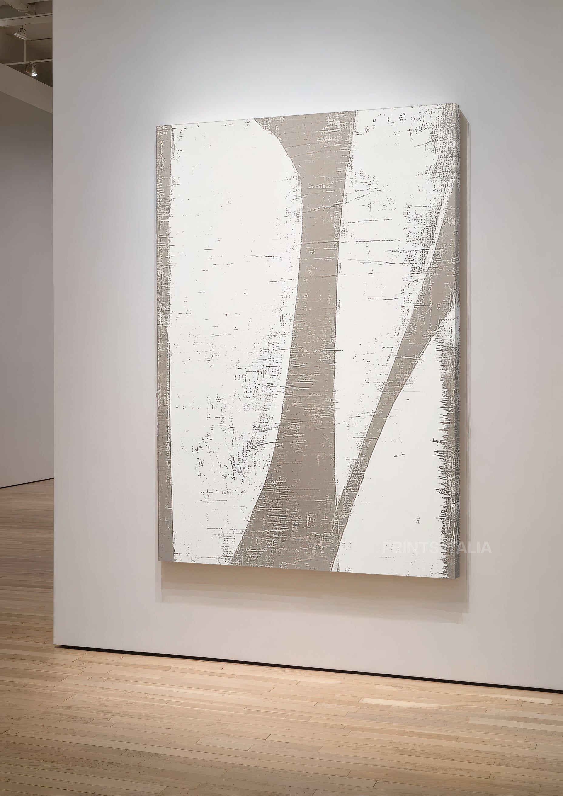 Jaya neutral abstract art print displayed in modern interior design