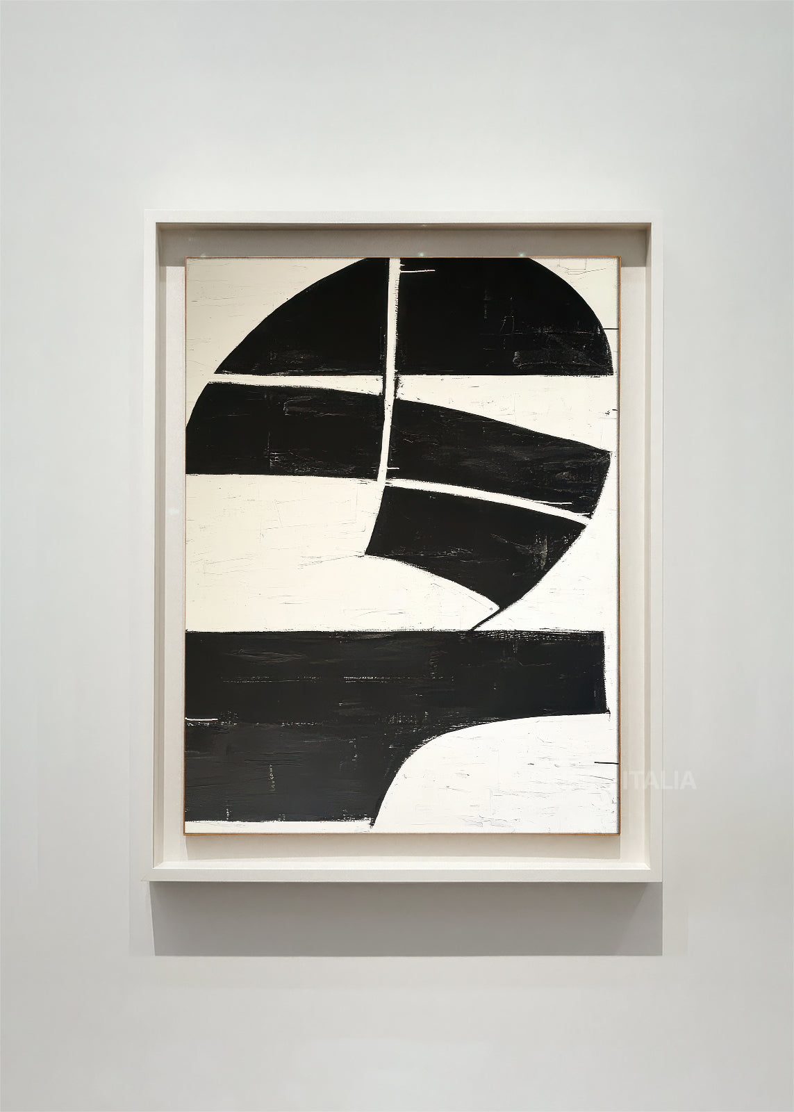 KINOA abstract art print framed – bold black and white shapes in a modern composition