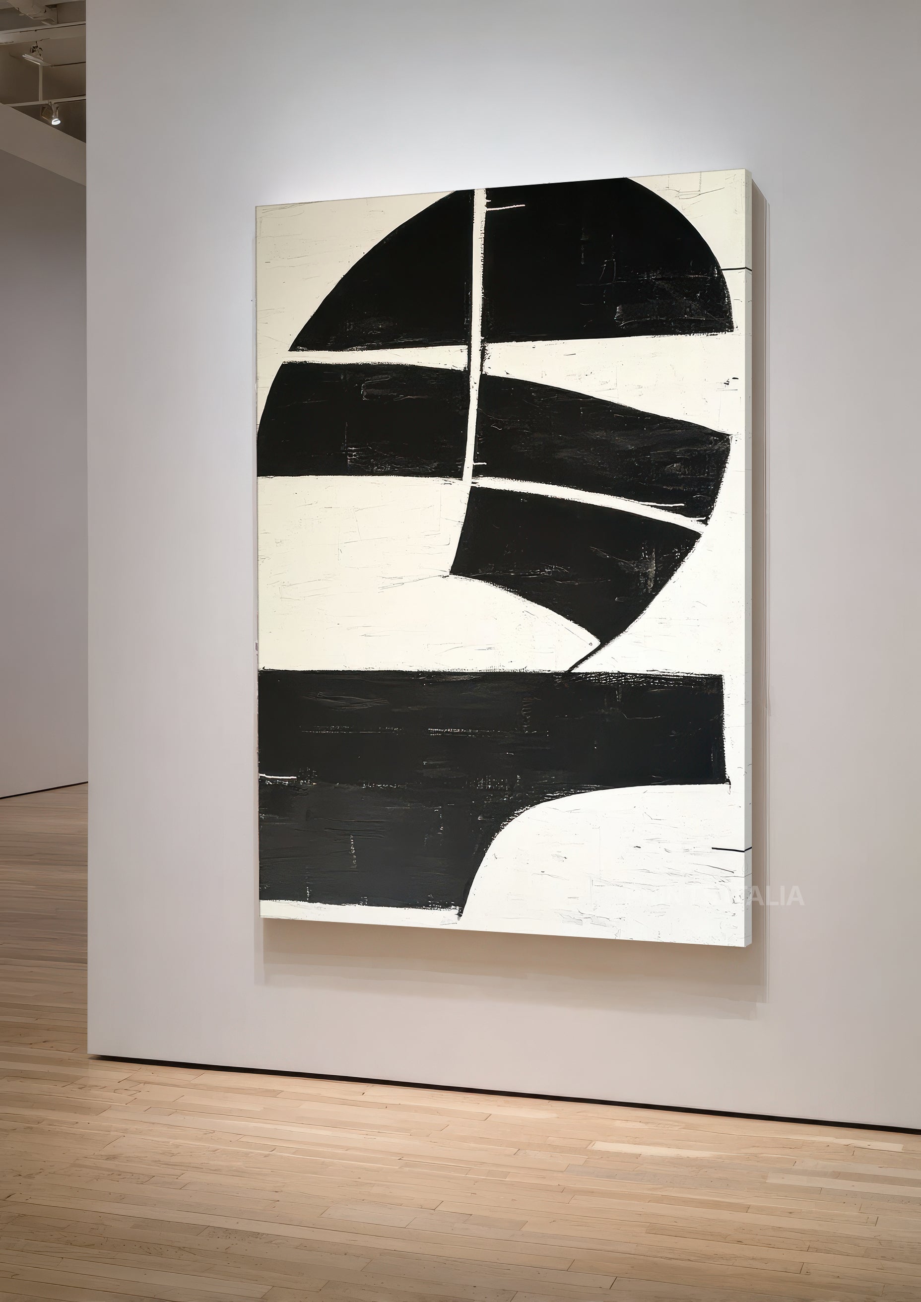 KINOA print showing textured surface and contrasting black and white areas