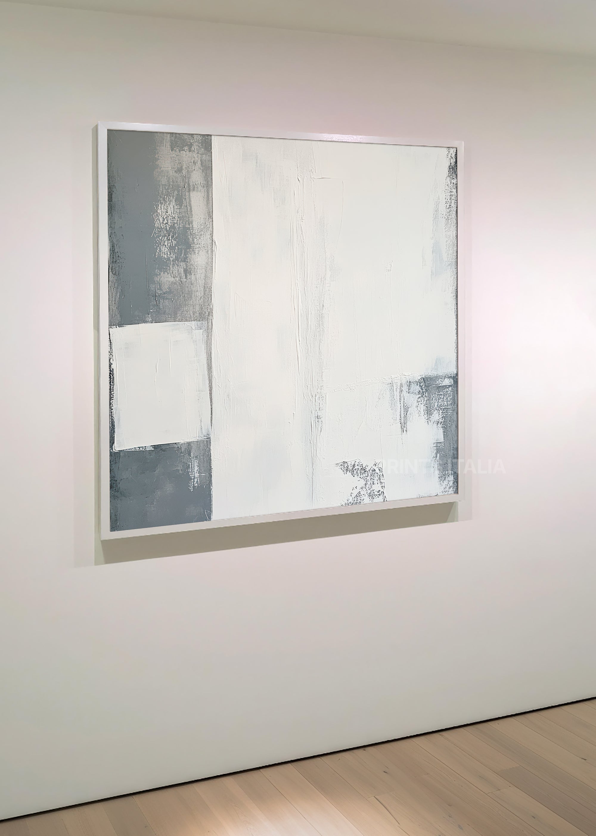 LINEA print showing fine surface texture, intersecting lines, and subtle tonal transitions with gentle shadow play