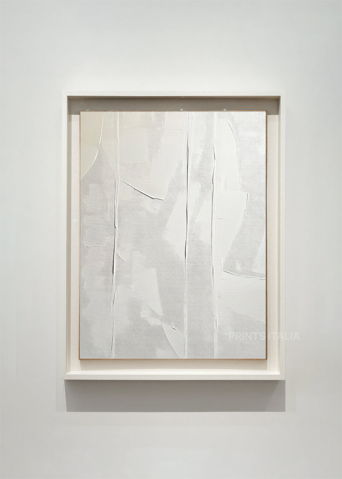 LISHYA abstract art print framed – softly layered ivory and taupe forms with organic contours