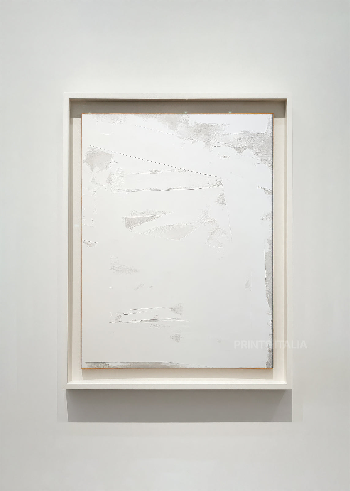 NIVARA – framed minimalist abstract art print with luminous white field and subtle surface texture, digital download
