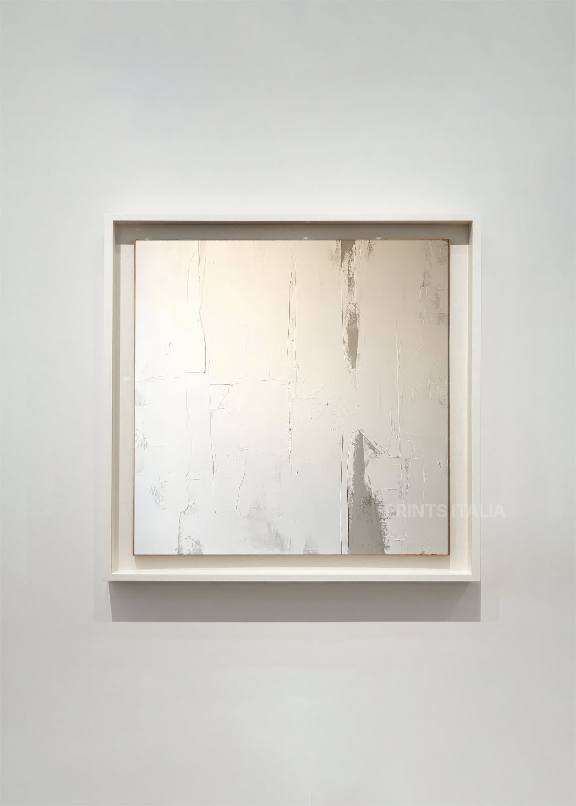 White minimalist abstract art print with soft texture and balanced composition – Noor by Prints Italia