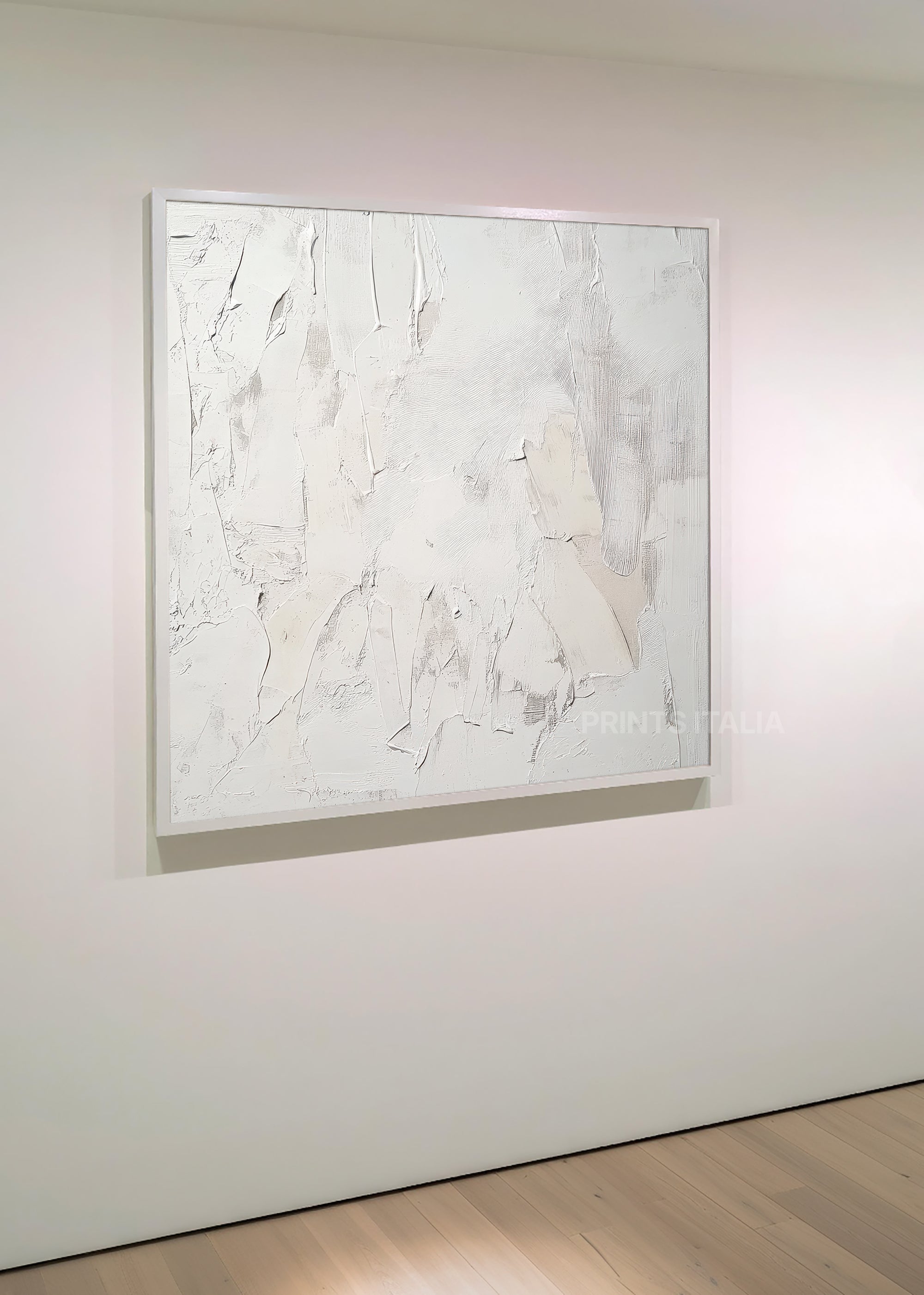 OBARI abstract print styled in a calm, light-filled space, emphasizing its tranquil palette and refined simplicity