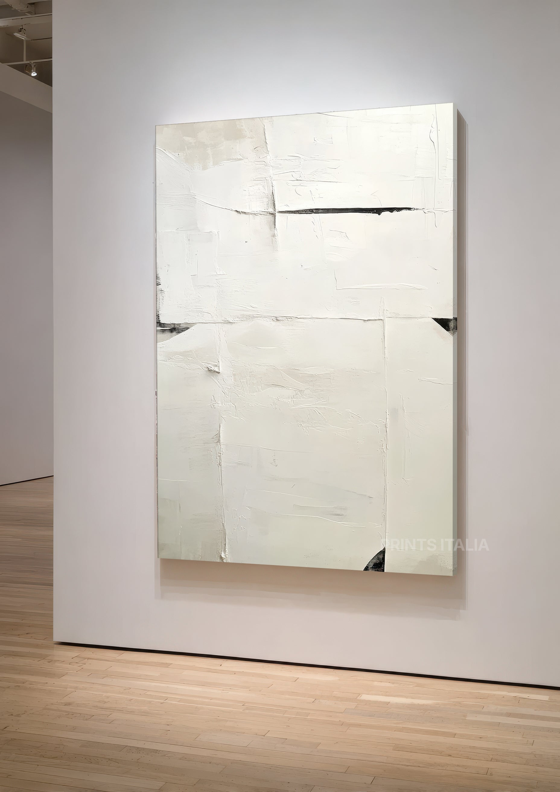 ORIYA sparse linear abstract art creating zen-like calm in contemporary white gallery wall setting
