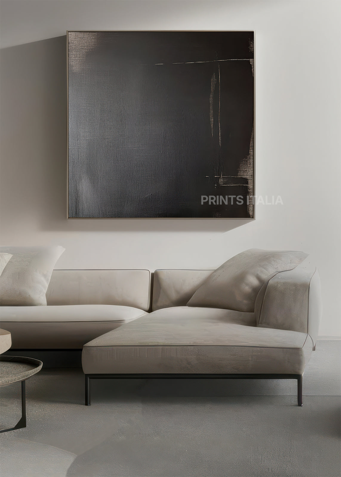 SILENTIA artwork displaying contemplative dark composition with subtle linear suggestions and quiet elegance