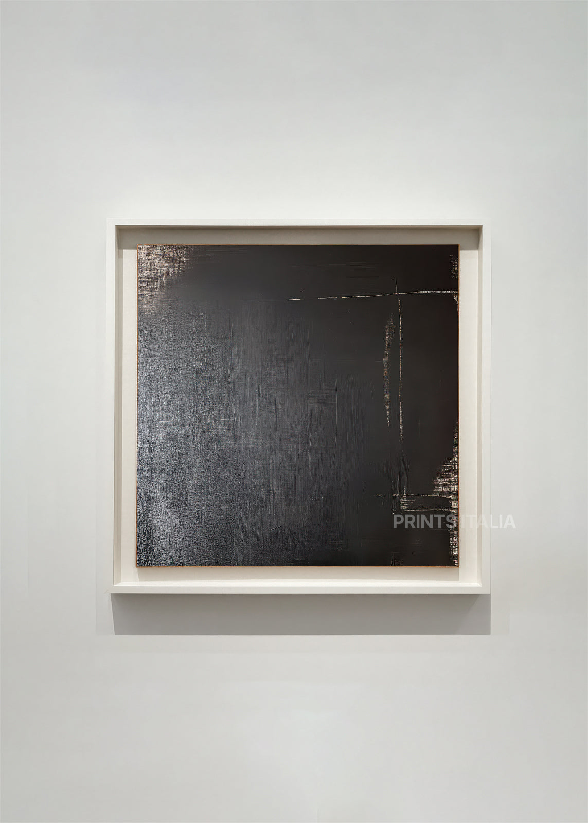 Framed SILENTIA print showcasing serene dark canvas with subtle tonal variations and minimal details