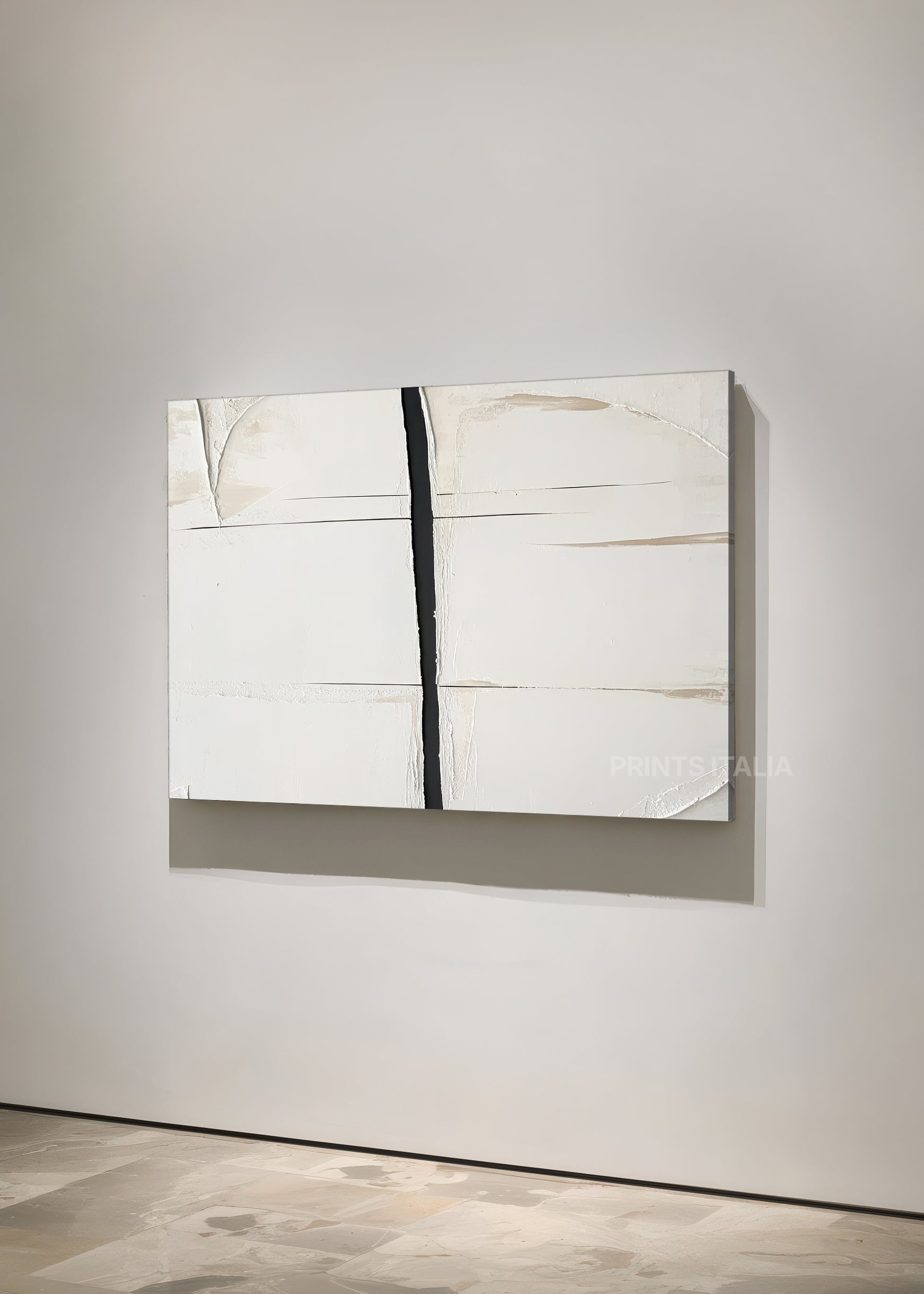 TANIRI abstract print displayed with soft natural shadows, emphasizing its calm composition and refined details