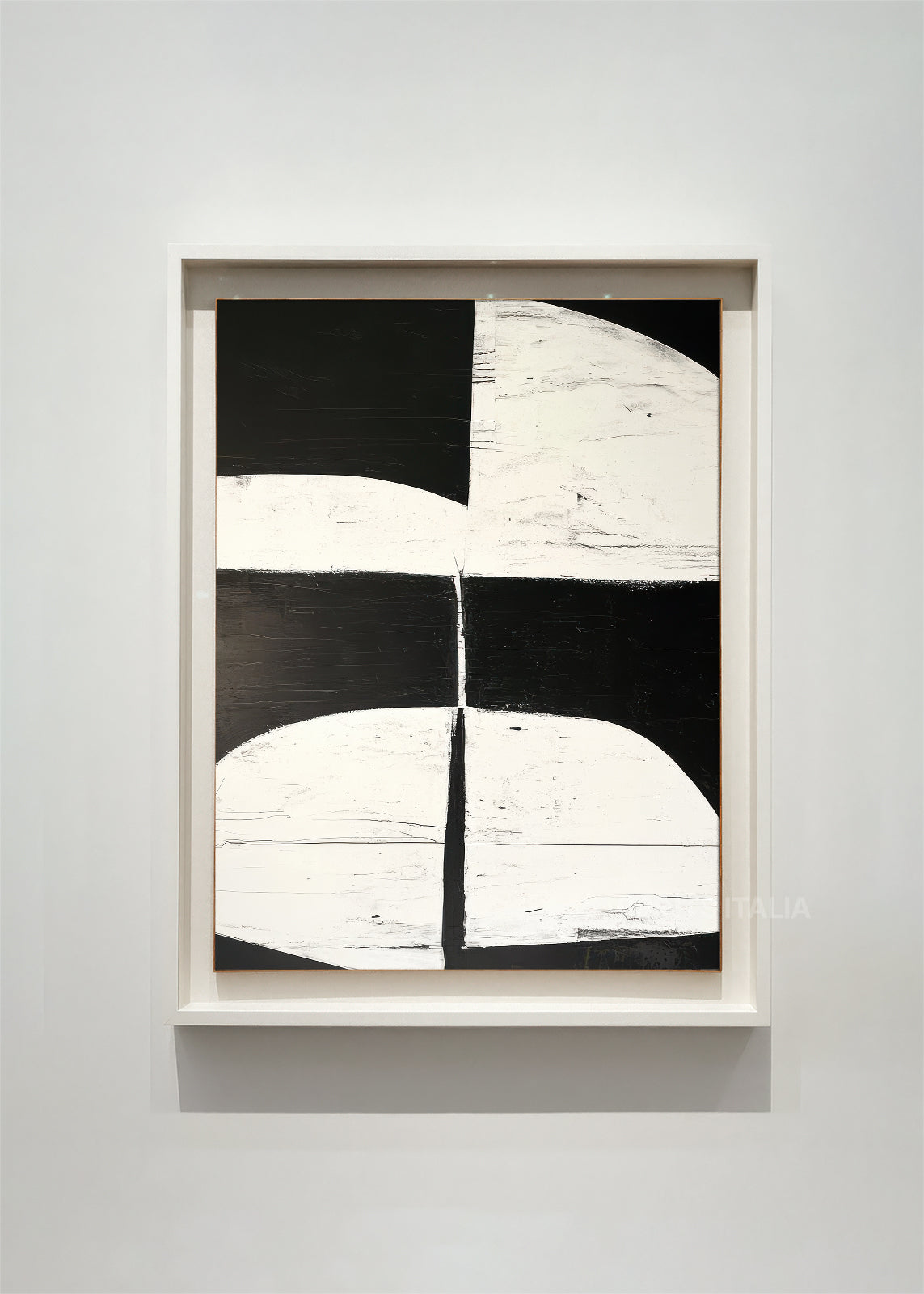 TAUREN abstract art print framed – bold black and white geometric composition