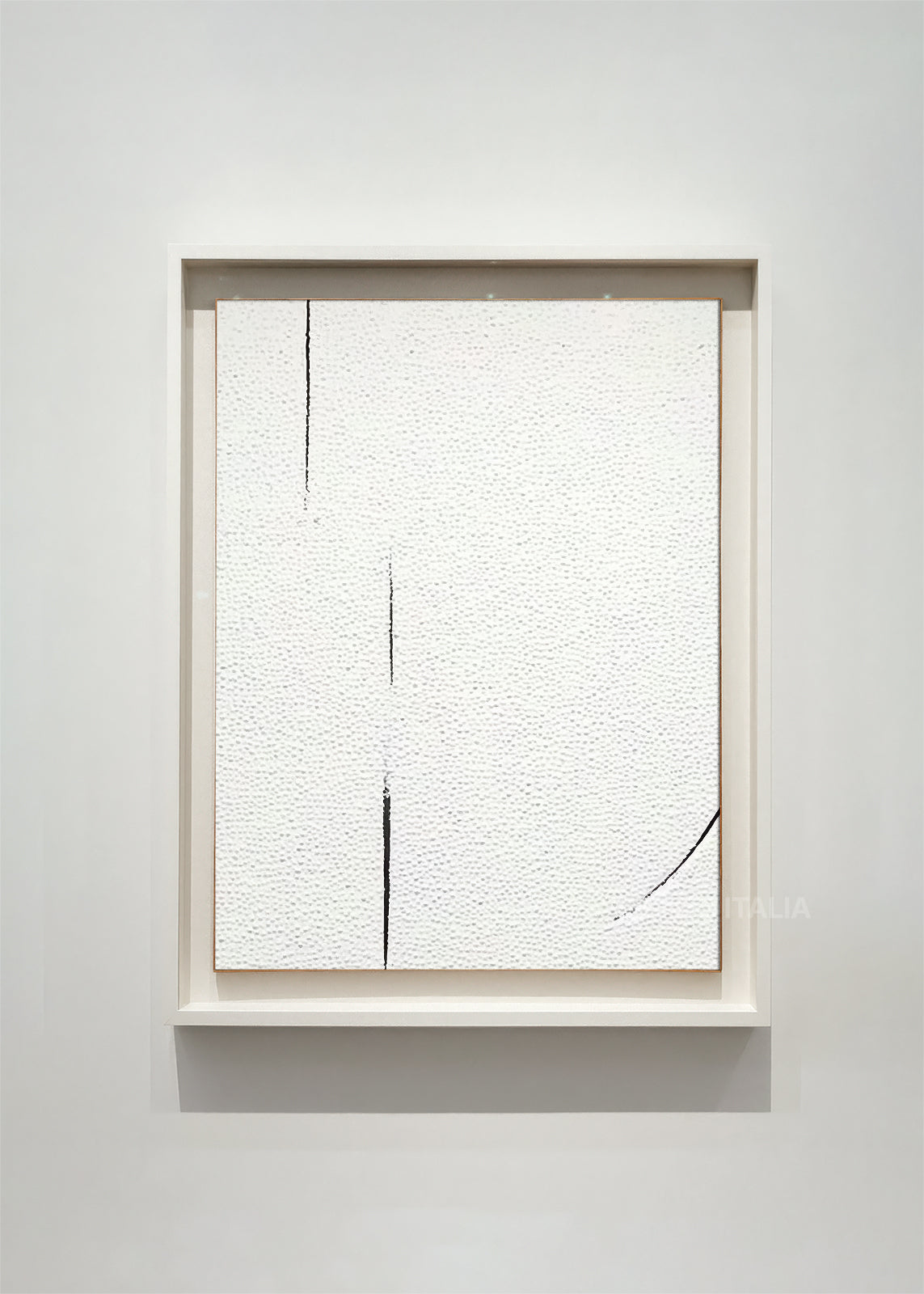 THARA abstract art print framed – delicate linear composition on soft white with subtle intersecting elements
