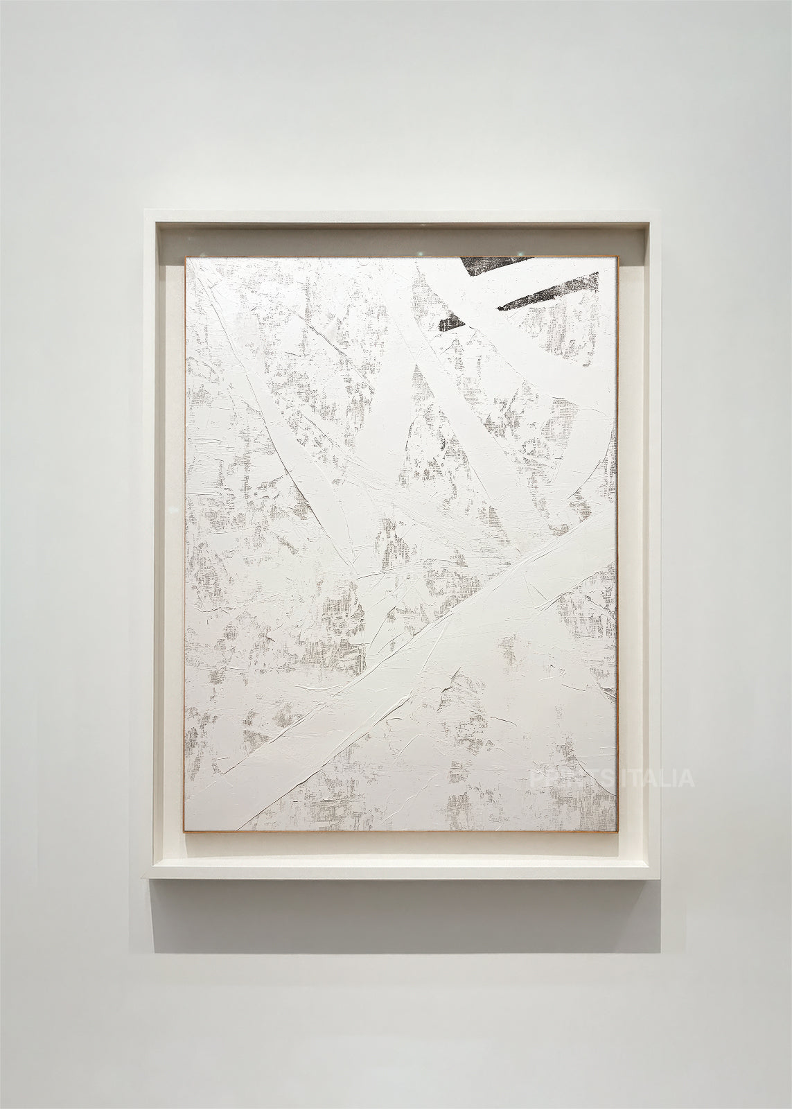 VELHARA abstract art print framed – delicate painted textures on a pure white background