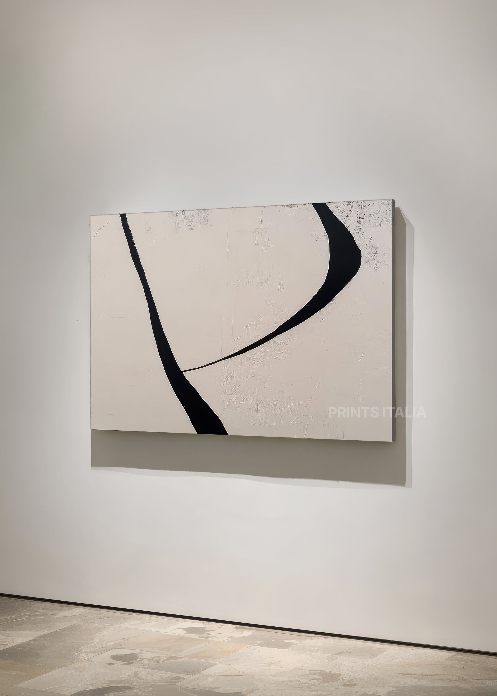 VELORA abstract print in soft morning light, emphasizing its calm composition and harmonious negative space