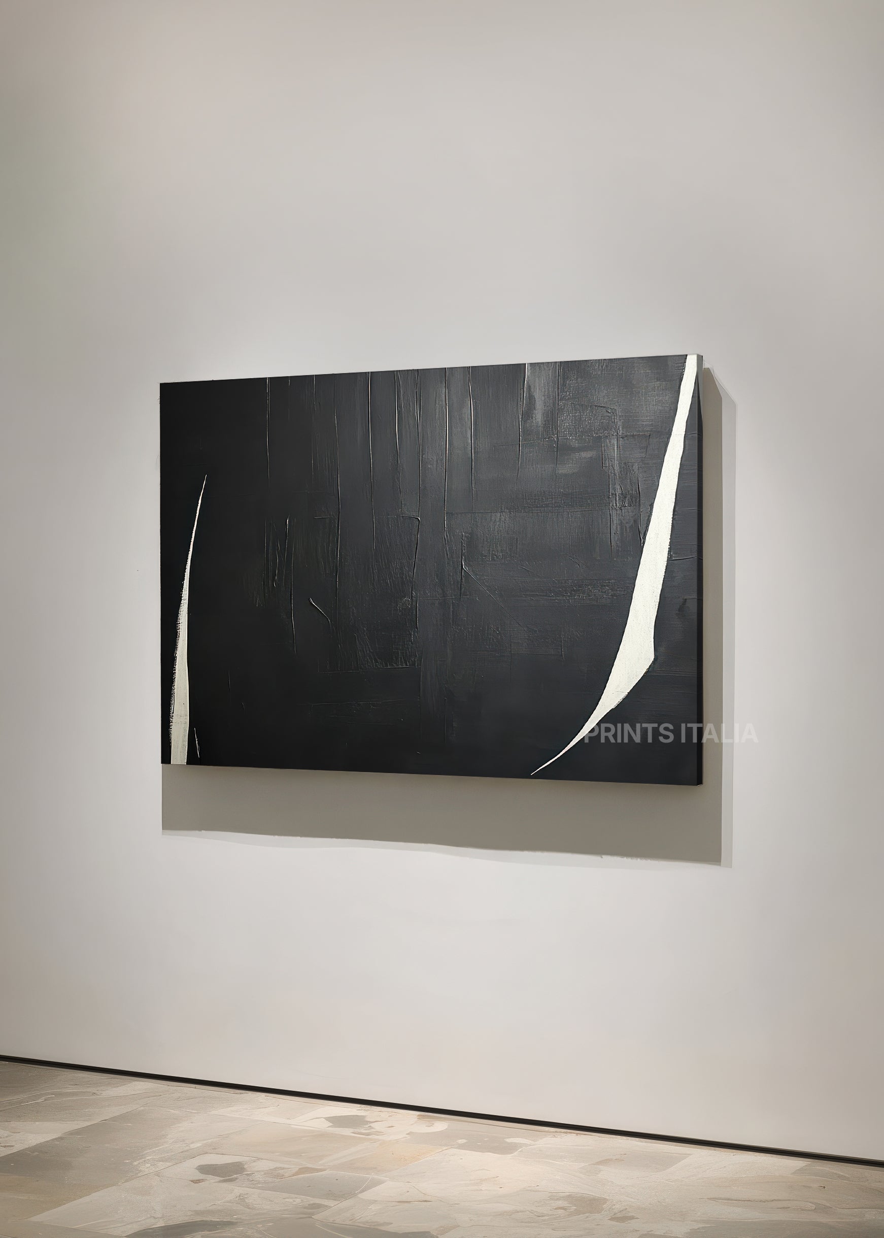 Unframed YALI art print featuring minimalist black and white abstract composition