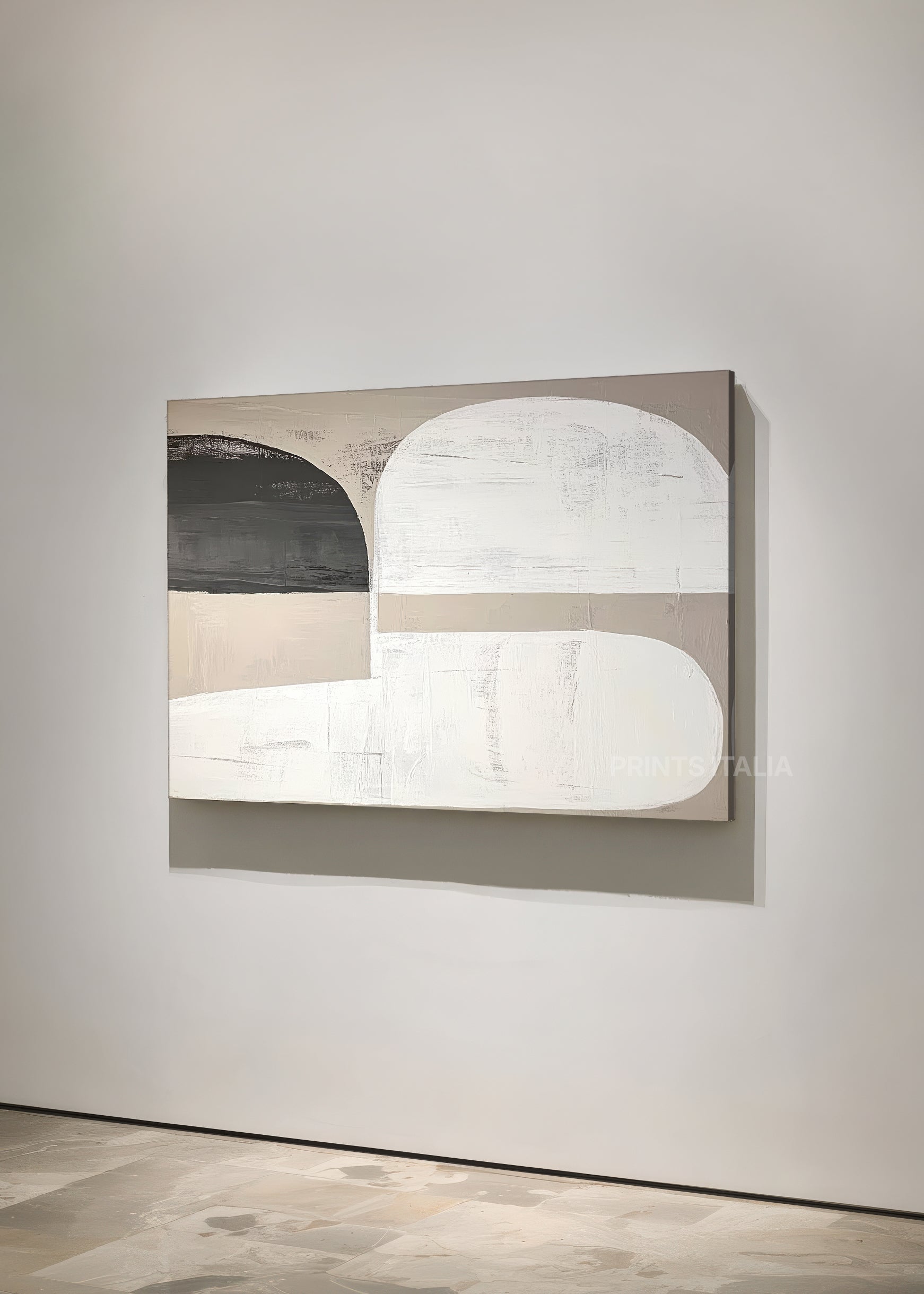 ZEVA art print featuring organic shapes and flowing composition in contemporary neutral tones
