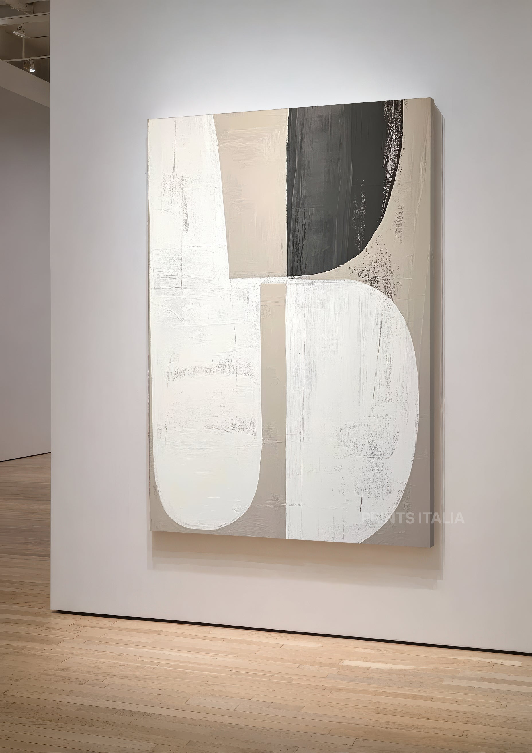 ZEVA abstract artwork showing organic brushwork and soft neutral color transitions