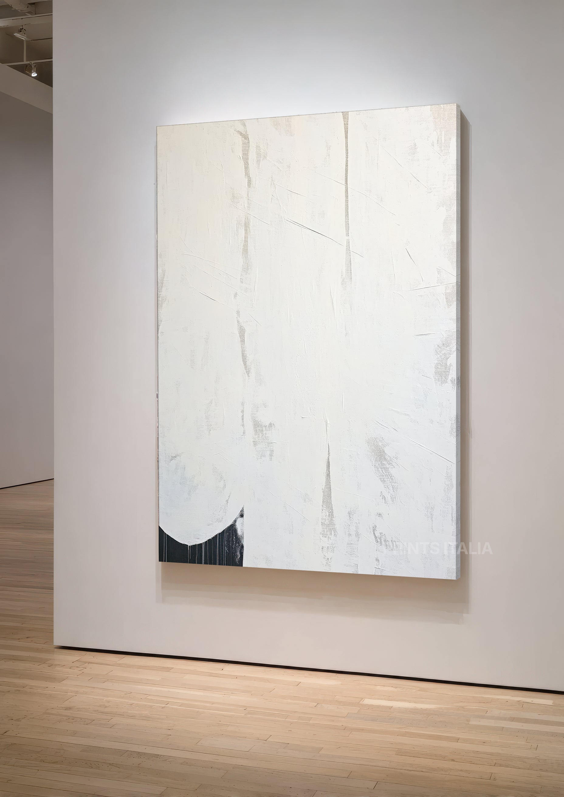 ZUNI print showing nuanced white tonal shifts, delicate vertical linework, and tactile surface details